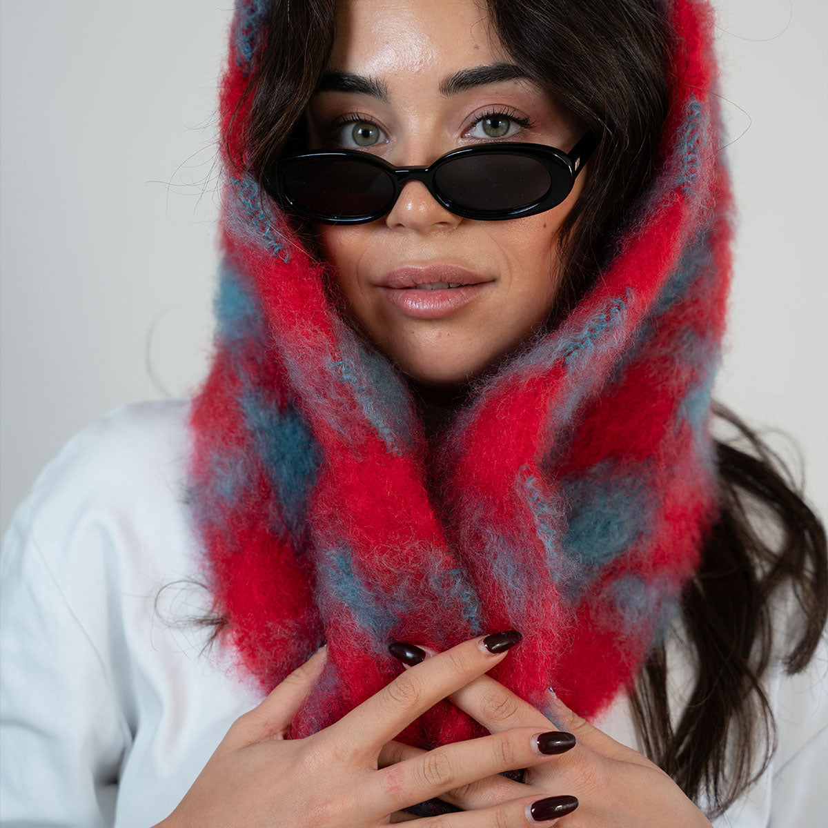 Red Chess Maxi Scarf