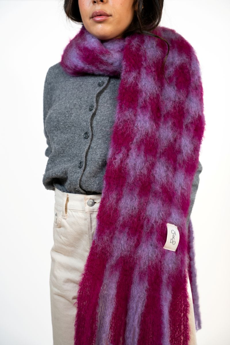 Pink Chess Maxi Scarf
